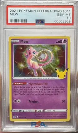 PSA 10 Mew Holo 2021 Pokemon Celebrations 25th Anniversary #11 - Image 1