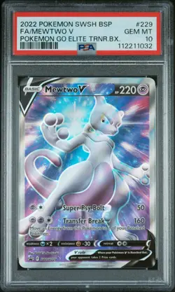 PSA 10 Mewtwo V Pokemon 2022 SWSH Pokemon Go Elite Trainer Promo #229 - Image 1