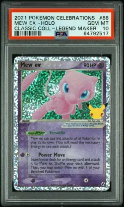 2021 POKEMON CELEBRATIONS #88 MEW EX-HOLO CLASSIC COLL-LEGEND MAKER PSA 10 - Image 1