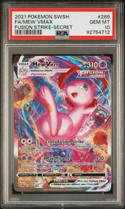Pokemon Mew VMAX Fusion Strike Secret Rare Full Alt Art #269 PSA 10 Gem Mint - Image 1