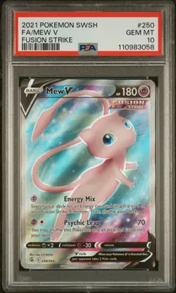 2021 POKEMON SWORD & SHIELD FUSION STRIKE #250 FULL ART/MEW V PSA 10 - Image 1