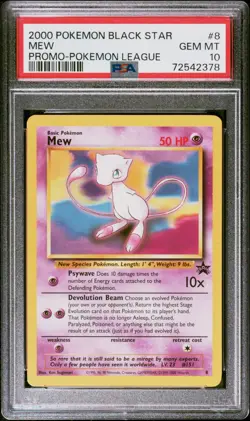 PSA 10 GEM MINT 2000 MEW #8 BLACK STAR PROMO - POKEMON LEAGUE - Image 1