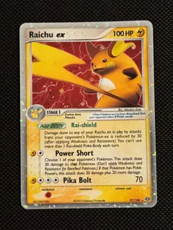 2005 Pokemon Ex Emerald 97/106 Raichu EX Holo LP - Image 1