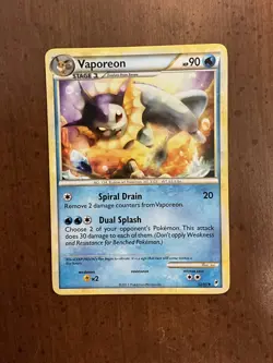 Vaporeon 52/95 LP Uncommon Rare - Call of Legends 2011 - Pokemon TCG - Image 1