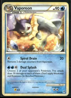 Pokemon - Vaporeon 52/95 Regular Call of Legends LP - Image 1