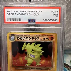 Pokemon TCG Neo Destiny Japanese Dark Tyranitar 248 PSA 7 Vintage Old Back - Image 3
