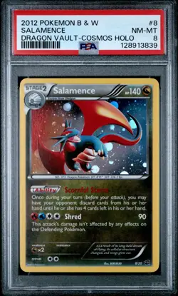 Salamence 8/20 PSA 8 BW Dragon Vault Promo Cosmos Holo Rare Pokemon Card ISL - Image 1