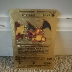 Pokemon Charizard Gold Metal 120HP 100 Attack 4/102 1999 Card - Image 1