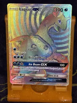Pokemon TCG Lapras GX Holo Secret Rare Card Sun & Moon Base Set - Image 1