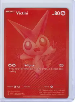 Pokemon Card Victini Black Bolt 171/086 Red Monochrome English Edition - Image 1