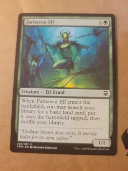 Magic the Gathering MTG Farhaven Elf (225) Commander Legends Druid Green LP/NM - Image 1