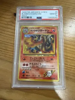 PSA 10 GEM MINT Japanese Gym Challenge 2 Blaine's Charizard No. 006 Holo Pokemon - Image 1