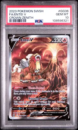 Pokemon TCG Set of PSA 10 Entei V GG36, Suicune V GG38, Raikou V GG41 - Image 3