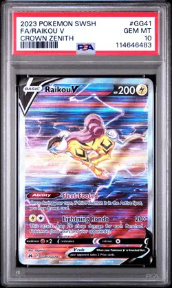 Pokemon TCG Set of PSA 10 Entei V GG36, Suicune V GG38, Raikou V GG41 - Image 5