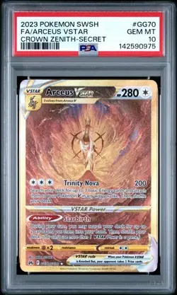 PSA 10 Arceus Vstar GG70/GG70 Pokemon Crown Zenith Galarian Gallery Gold - Image 1