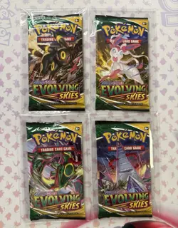 2021 Pokemon Evolving Skies Booster Complete Art Set (4 Packs) FACTORY SEALED - Image 3