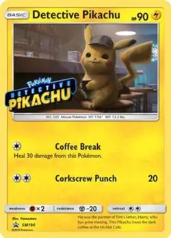 Detective Pikachu #SM190 2019 Pokemon Black Star Movie Promo Stamped Sealed - Image 1