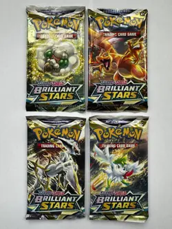 Brilliant Stars Booster Packs 4 Full Art Set Sword & Shield Pokemon TCG Sold Out 820650809965 - Image 1
