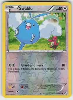 Swablu Reverse Holo Common Legendary Treasures 103/113 Pokemon - Image 1