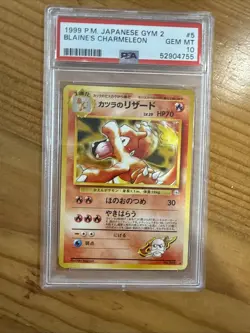 GEM MINT PSA 10 Blaine’s Charmeleon No.005 Japanese Pokemon Gym Challenge 1999 - Image 1