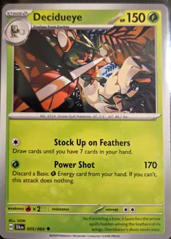 2024 Pokemon Scarlet Violet Shrouded Fable Decidueye 5 /64 - Image 1
