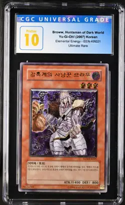 Broww Huntsman of the Dark World CGC Pristine Ultimate Rare 10 EEN-KR021 Yugioh - Image 1