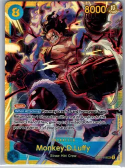 Monkey.D.Luffy OP11-118 SEC English A Fist of Divine Speed - One Piece Card - NM - Image 1
