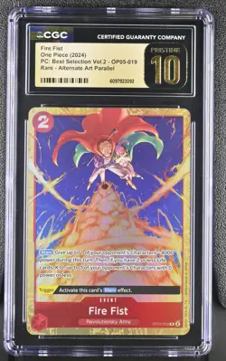 CGC PRISTINE 10 Fire Fist Best Selection Vol.2 Alt Art Parallel 2024 One Piece - Image 1