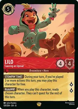 1x Lilo - Causing an Uproar - 137/204 - Legendary NM-Mint Disney Lorcana: Reign - Image 1