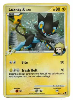Pokemon Card: Luxray 9/111 Platinum Rising Rivals HOLO BLEED ERROR Rare! PL - Image 1