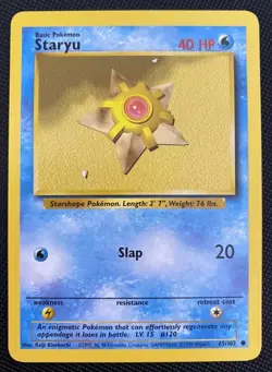 Staryu 65/102 Base Set - Common - Pokemon Card TCG - WOTC Near Mint - Image 1