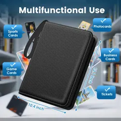 Trading Card Binder with Sleeves, 9 Pocket Trading Card Binder Premium 720 Do... - Image 5