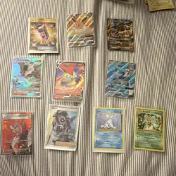Pokemon TCG Lot 11 Cards GX EX V Holo Lysandre Allister Seel Beedrill Primarina - Image 1