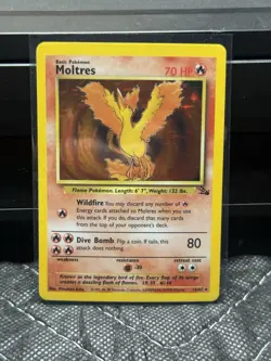 Pokemon TCG Moltres Fossil Holo Card 12/62 1999 Near Mint/Lightly Played - Image 1