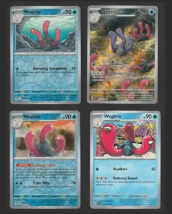 Wugtrio Pokemon Card Collection 4 English Cards Rare Reverse Holo - Image 1