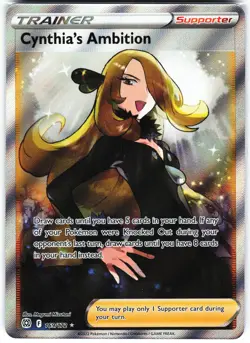 Pokemon Card- Cynthia's Ambition (Full Art) SWSH09: Brilliant Stars #169/172 - Image 1