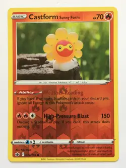 Castform Sunny Form 022/198 Reverse Holo Common Chilling Reign Pokemon LP - Image 1