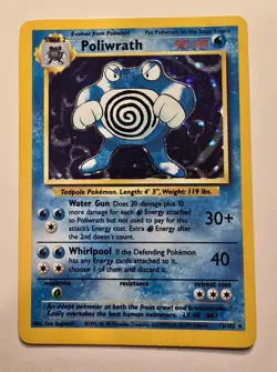 Pokemon Poliwrath #13 - Holo (Shadow) Rare Unlimited Base Set - MP - Image 1