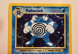 Pokemon Poliwrath #13 - Holo (Shadow) Rare Unlimited Base Set - MP - Image 2