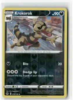 Krokorok 079/159 Reverse Holo - Crown Zenith - Pokemon TCG NM - Image 1