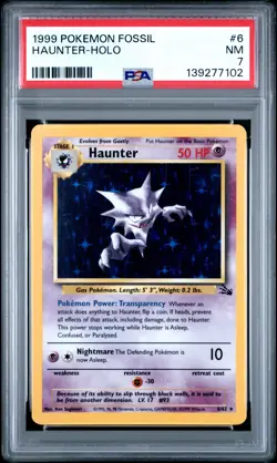 1999 POKEMON FOSSIL #6 HAUNTER-HOLO PSA 7 - Image 1