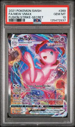 2021 POKEMON SWORD & SHIELD FUSION STRIKE SECRET #269 FULL ART/MEW VMAX PSA 10 - Image 1