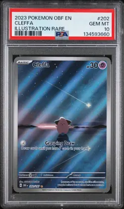 2023 POKEMON OBF EN-OBSIDIAN FLAMES ILLUSTRATION RARE #202 CLEFFA PSA 10 - Image 1