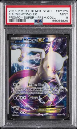 2016 POKEMON XY BLACK STAR PROMO SUPER-PREM COLL #XY125 FULL ART/MEWTWO EX PSA 9 - Image 1