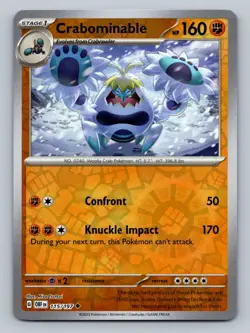 Pokemon Crabominable SV03: Obsidian Flames 115/197 Near Mint NM Reverse Holo - Image 1