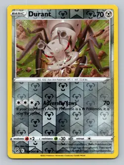 Pokemon Durant SWSH08: Fusion Strike 184/264 Near Mint NM Reverse Holo - Image 1