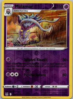 Pokemon Malamar SWSH11: Lost Origin 078/196 Near Mint NM Reverse Holo - Image 1