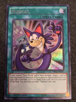 Yugioh Mimicat DRL2-EN027 Secret Rare 1st Ed VLP - Image 1