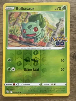 Pokemon Bulbasaur Pokemon GO 001/078 Reverse Holo Card NM - Image 1