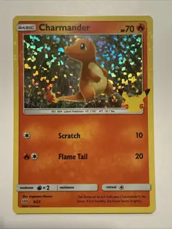 Pokemon 2021 McDonald's Charmander Holo Card TCG 9/25 Promo - Image 1